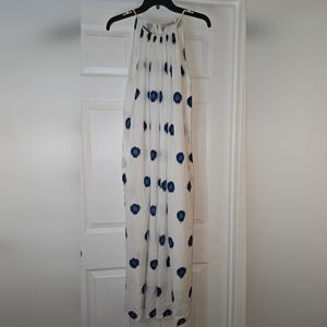 Fitzroy And Willa White and Blue Patterned Maxi Dress